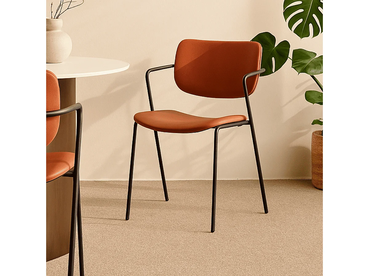 Lot de 2 chaises avec pieds en métal noir L49 cm - MAIKA