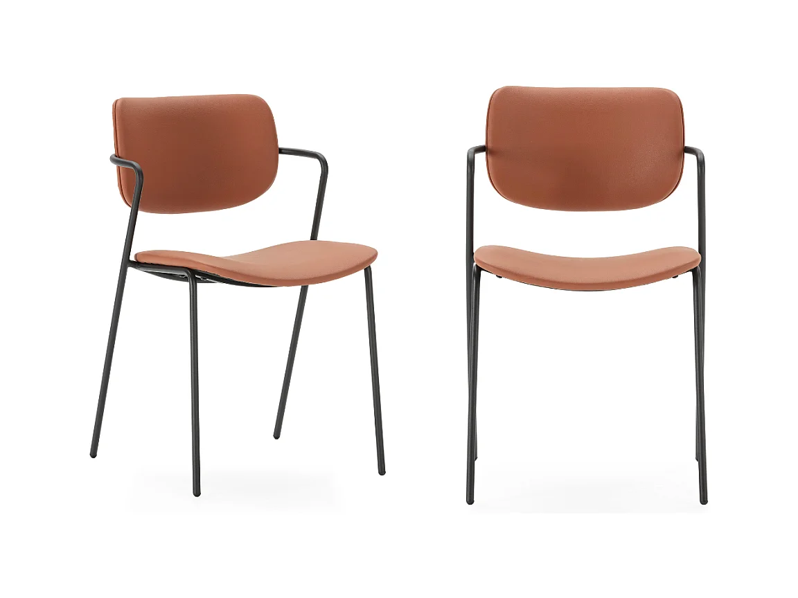 Lot de 2 chaises en velours côtelé gris - Lykke