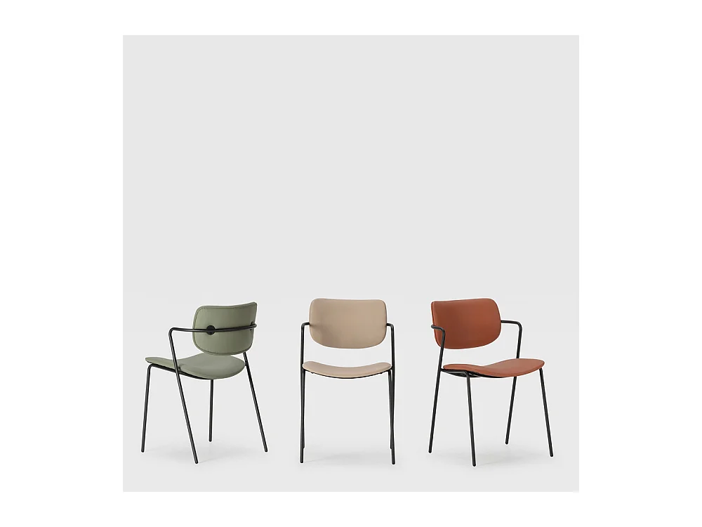 Lot de 2 chaises avec pieds en métal noir L49 cm - MAIKA