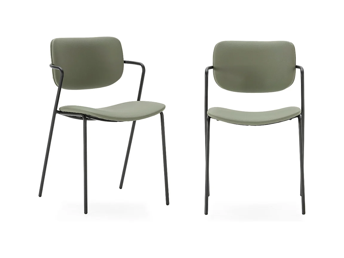 Lot de 2 chaises en velours côtelé rouille - Lykke