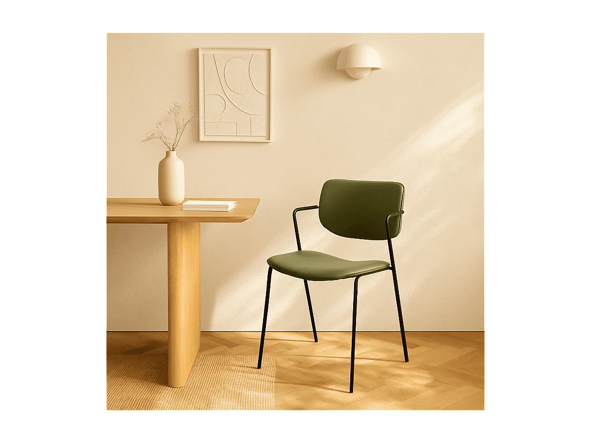 Lot de 2 chaises avec pieds en métal noir L49 cm - MAIKA