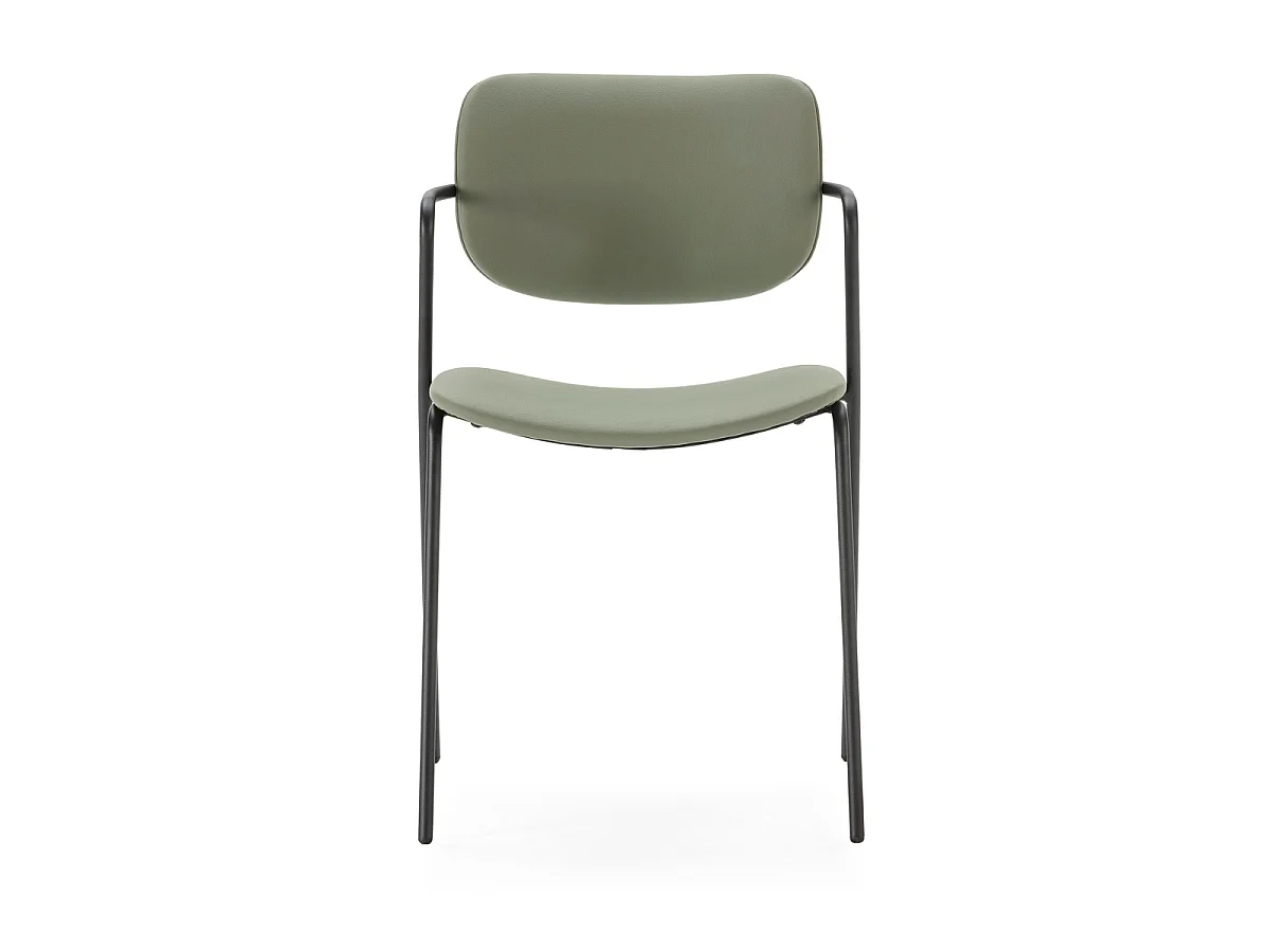 Lot de 2 chaises avec pieds en métal noir L49 cm - MAIKA