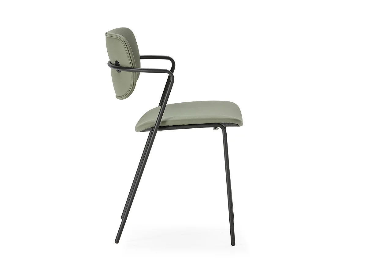 Lot de 2 chaises avec pieds en métal noir L49 cm - MAIKA