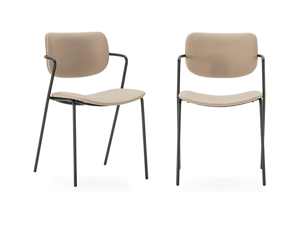 Lot de 2 chaises en velours côtelé vert - Lykke