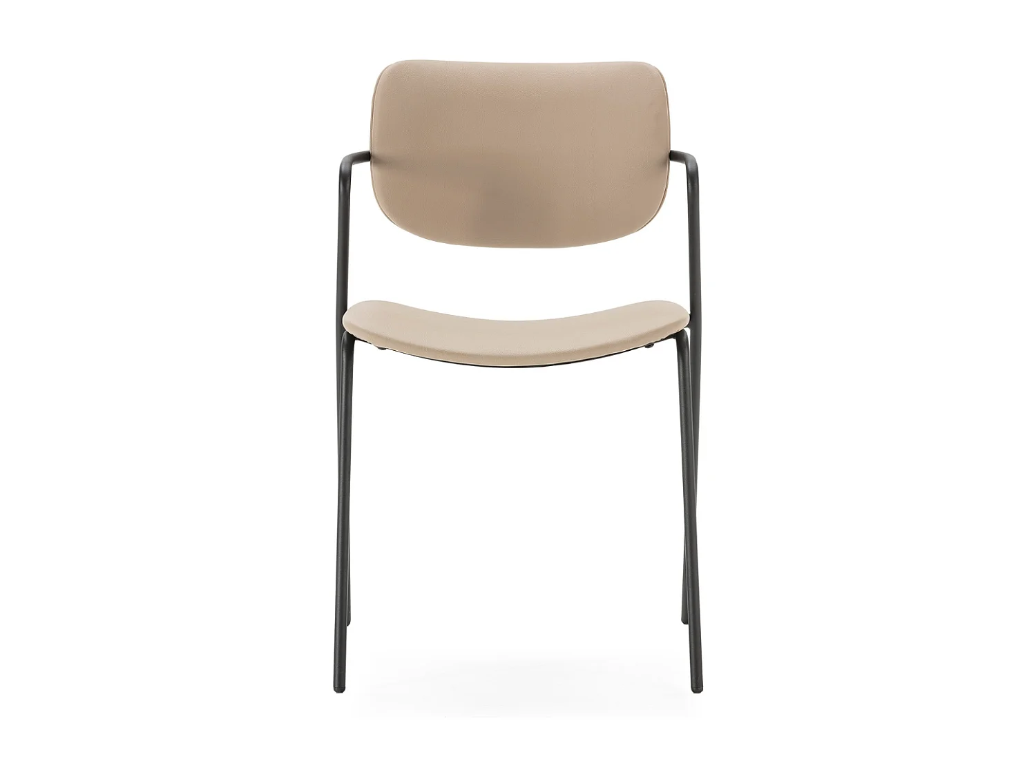 Set aus 2 Stühlen mit schwarzen Metallbeinen L49 cm - MAIKA