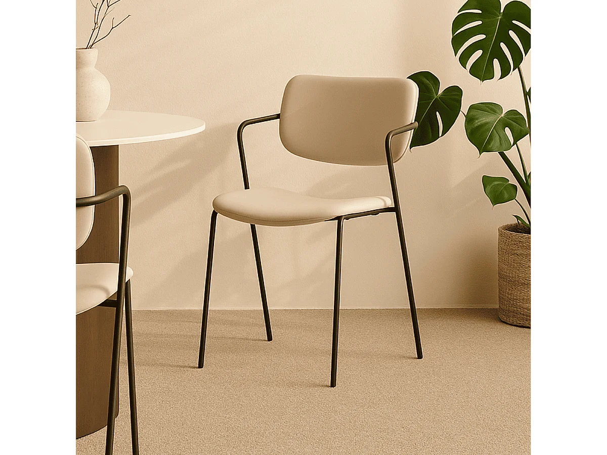 Lote de 2 sillas con patas de metal negro L49 cm - MAIKA