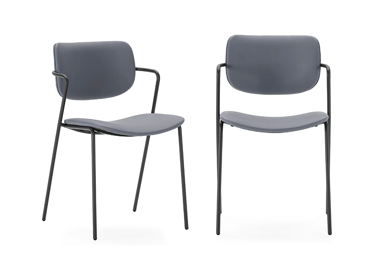 Lot de 2 chaises en velours côtelé noir - Lykke