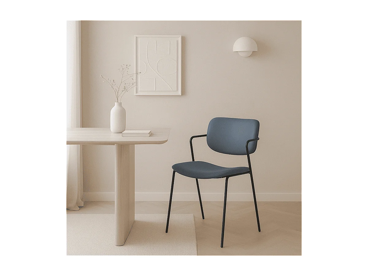 Lot de 2 chaises avec pieds en métal noir L49 cm - MAIKA