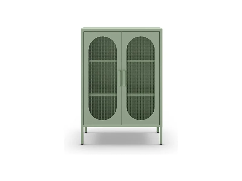 Zio - Buffet 2 portes en métal H100cm - Vert menthe