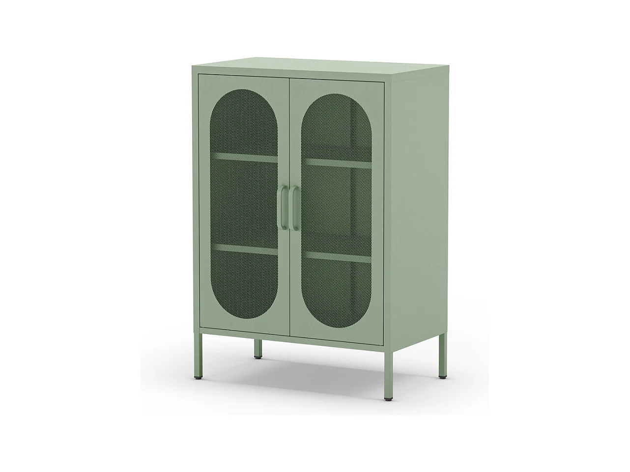 Zio - Buffet 2 portes en métal H100cm - Vert menthe