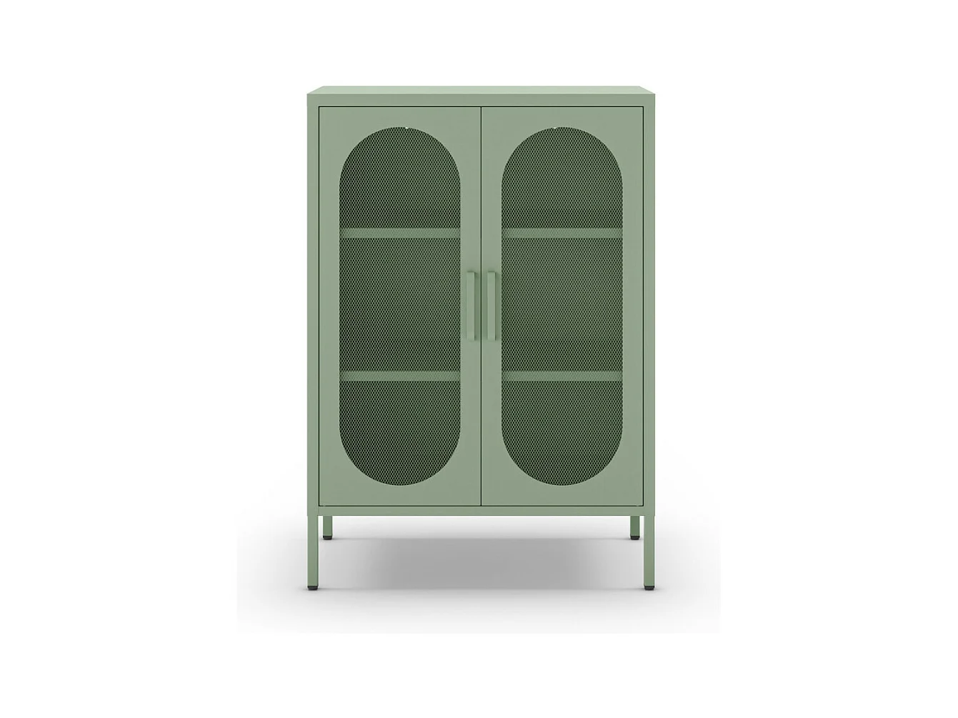 Zio - Buffet 2 portes en métal H100cm - Vert menthe