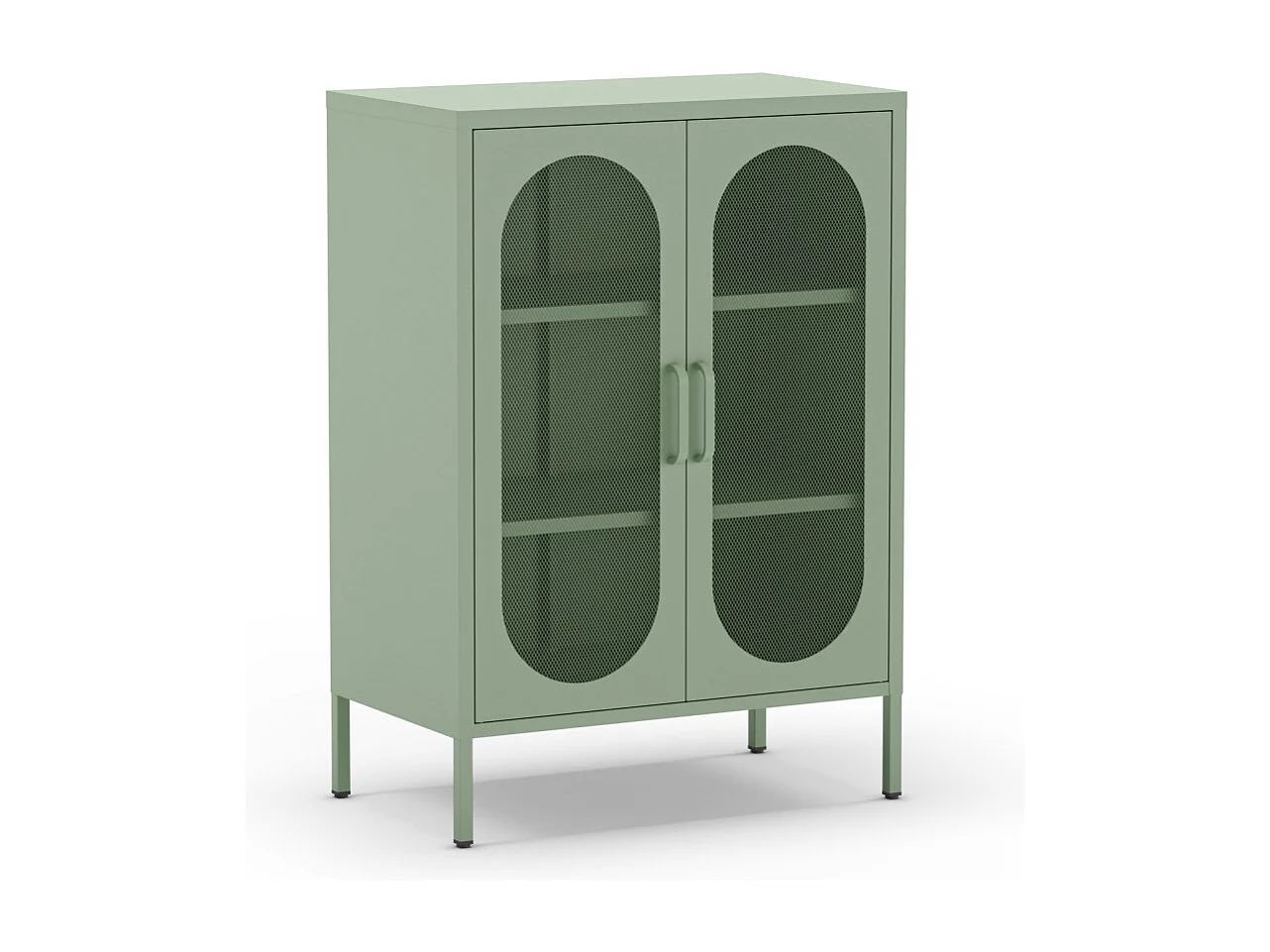 Zio - Buffet 2 portes en métal H100cm - Vert menthe