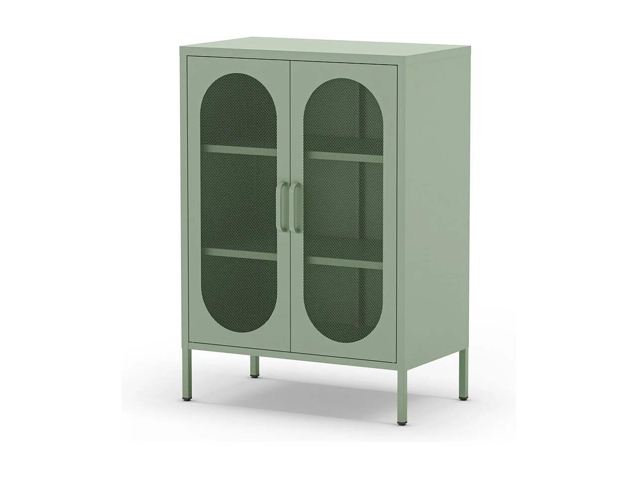 Zio - Buffet 2 portes en métal H100cm - Vert menthe