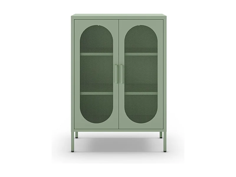 Zio - Buffet 2 portes en métal H100cm - Vert menthe