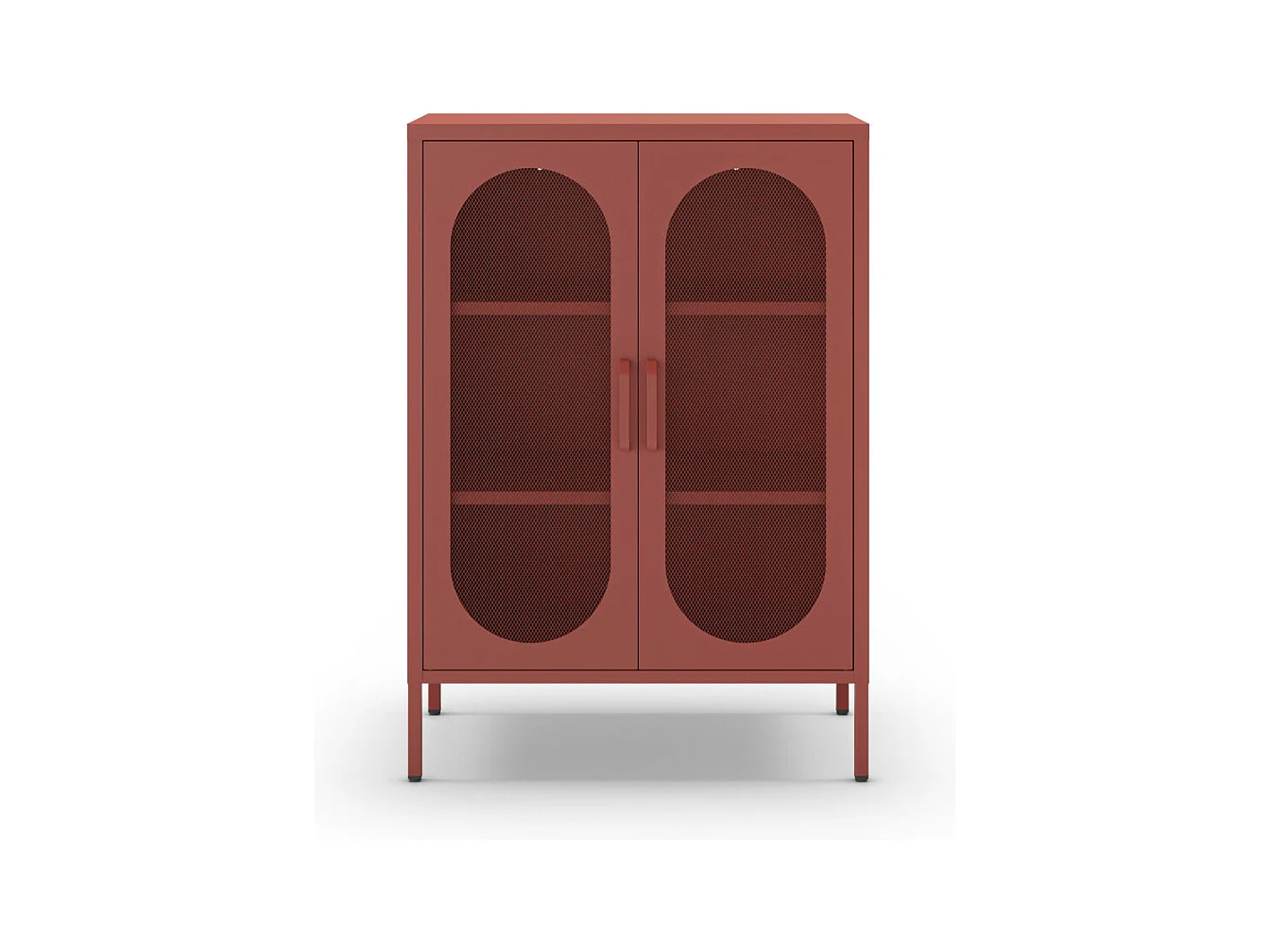 Zio - Buffet 2 portes en métal H100cm - Terracotta