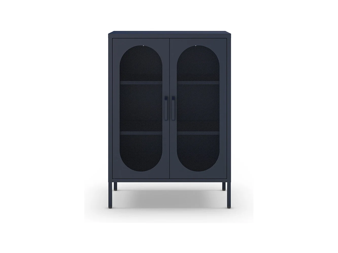 Zio - Buffet 2 portes en métal H100cm - Bleu nuit
