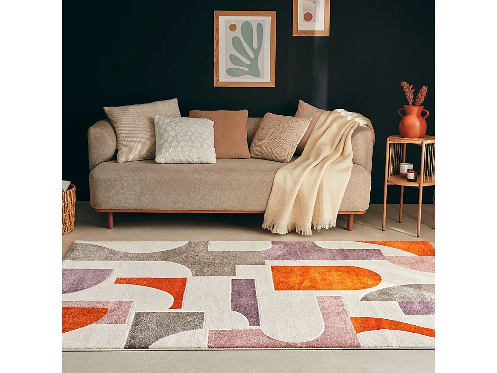 Zenith - Tapis contemporain à motif géométrique -  Multicolore - 200x290cm