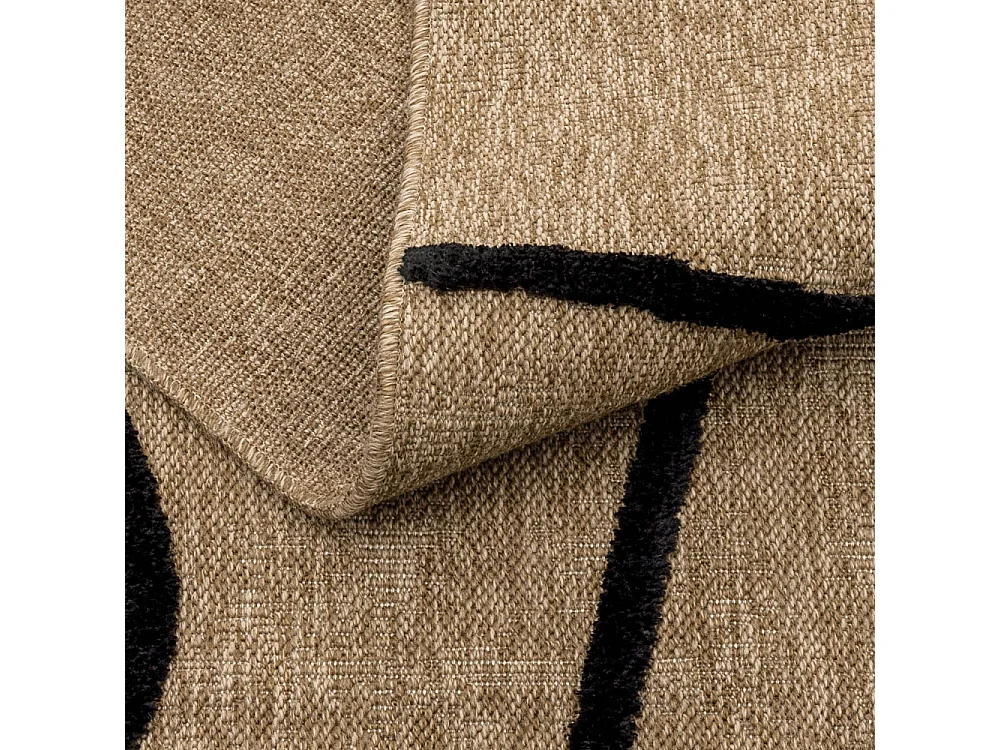 Echo - Tapis bohème à motif organique -  Noir - 120x160cm