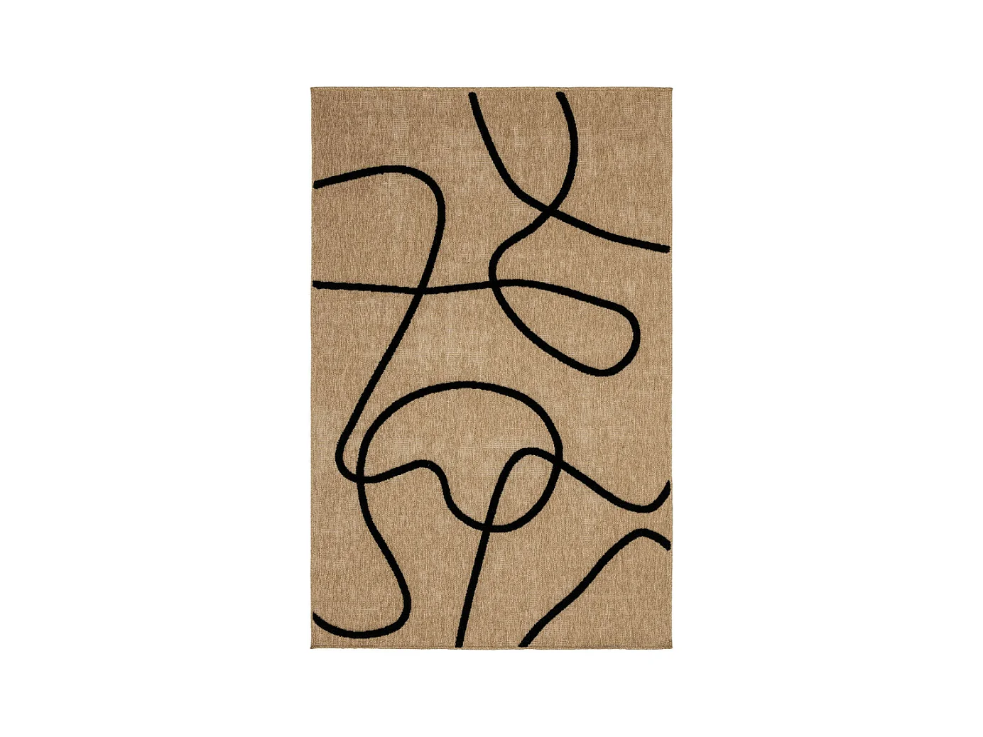 Echo - Tapis bohème à motif organique -  Noir - 120x160cm