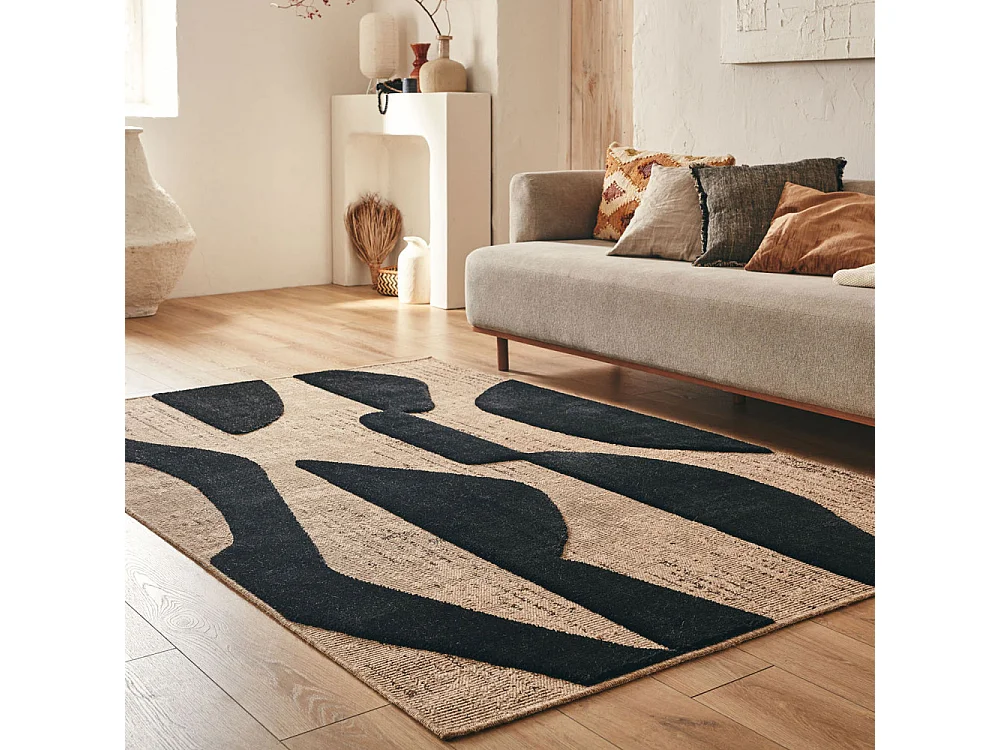 Neon - Tapis bohème à motif géométrique -  Noir - 160x230cm