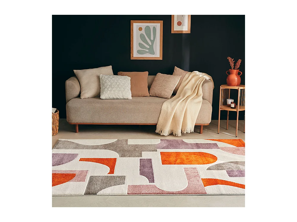 Zenith - Tapis contemporain à motif géométrique -  Multicolore - 160x230cm