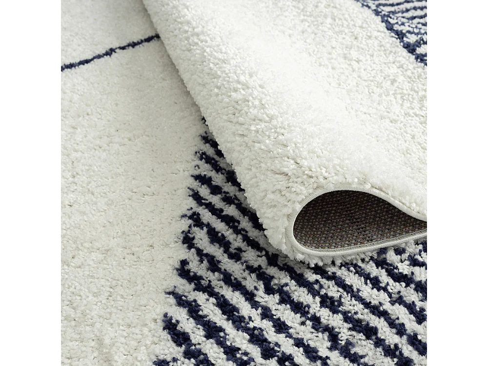 Mimo - Tapis contemporain à motif géométrique -  Bleu - 160x230cm