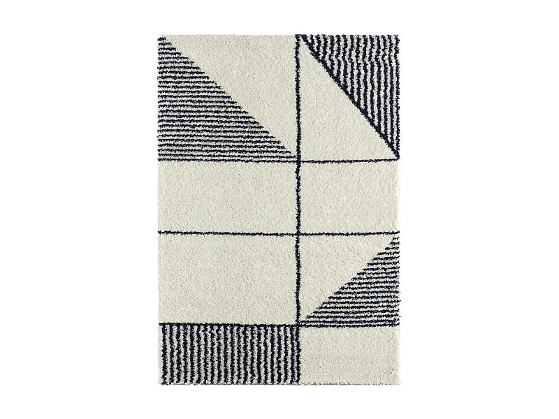 Mimo - Tapis contemporain à motif géométrique -  Bleu - 160x230cm