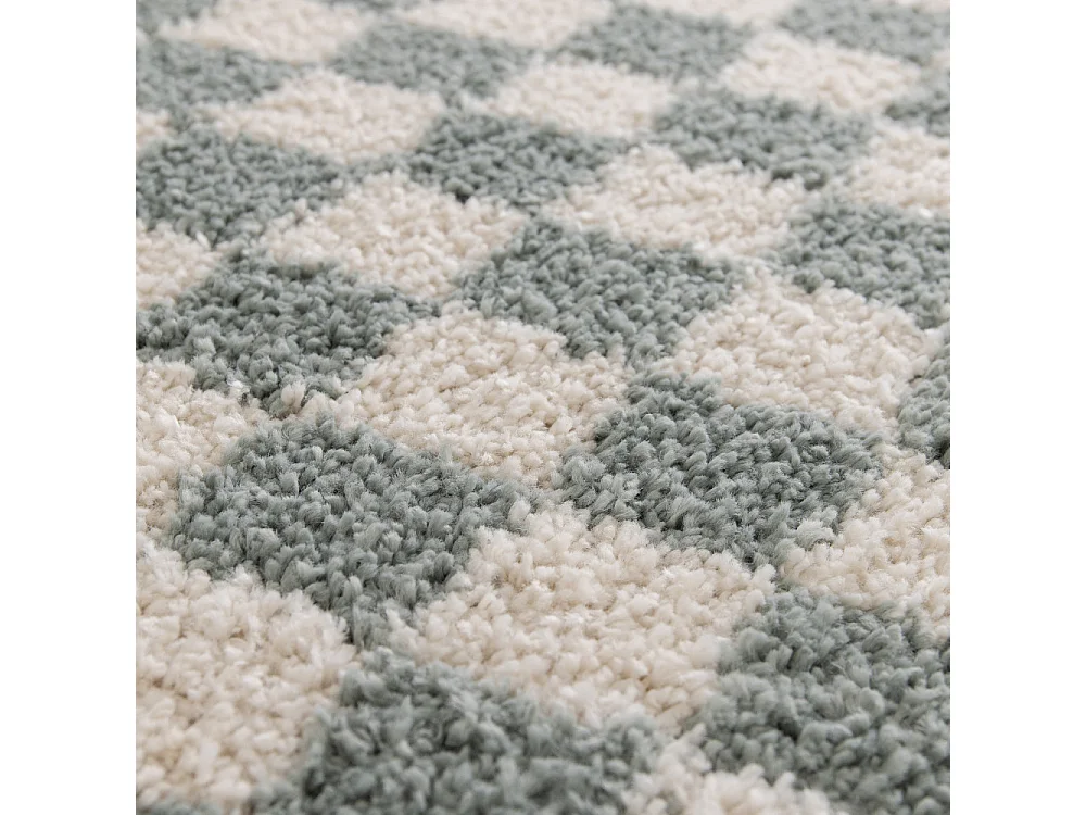 Laria - Tapis damiers -  Bleu - 120x170cm