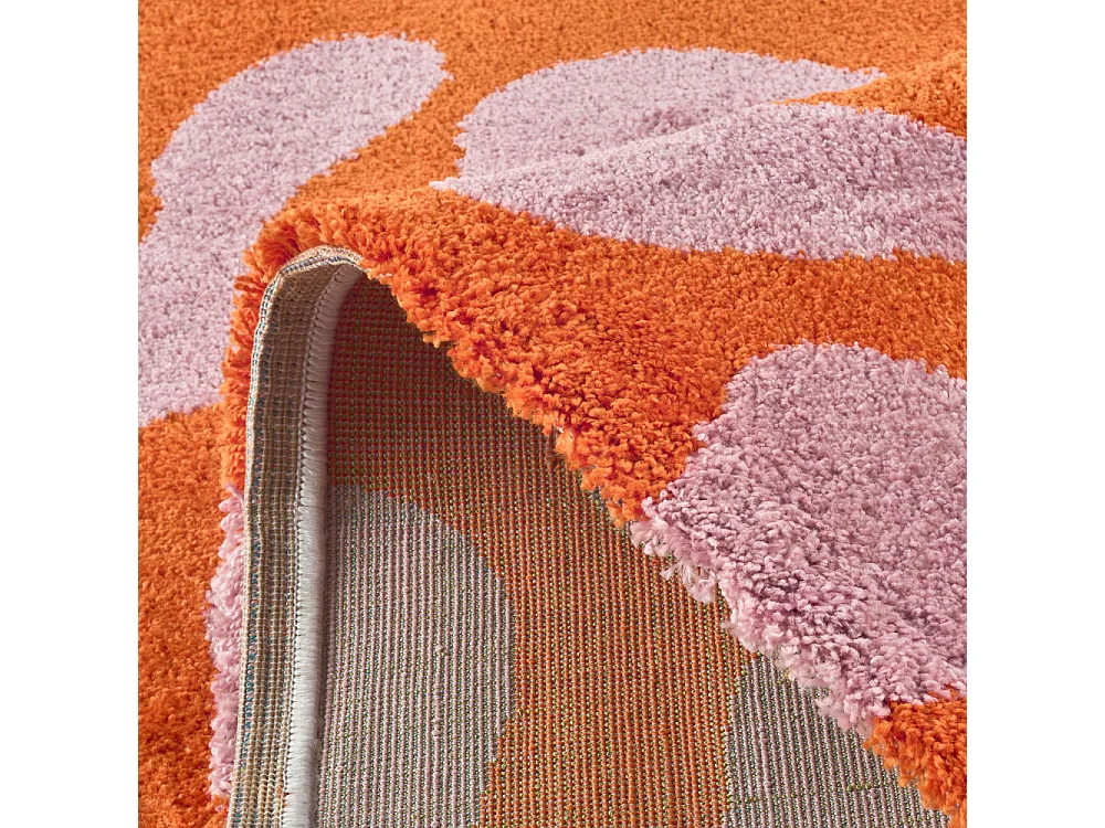 Vibe - Tapis vintage à motif abstrait -  Rose - 120x160cm