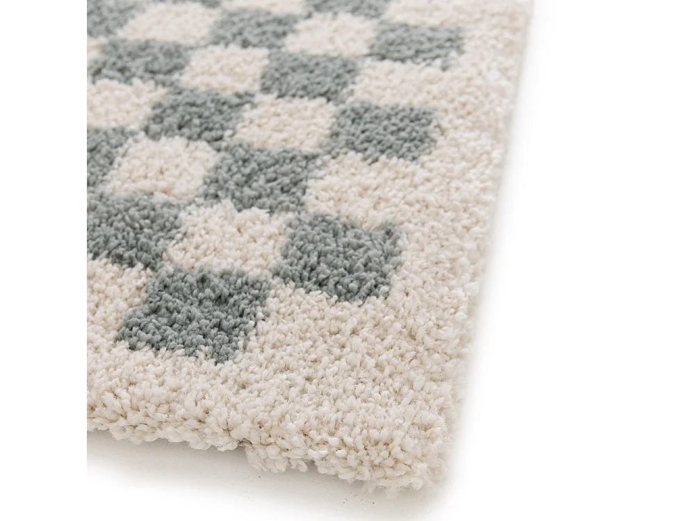 Laria - Tapis damiers -  Bleu - 200x290cm