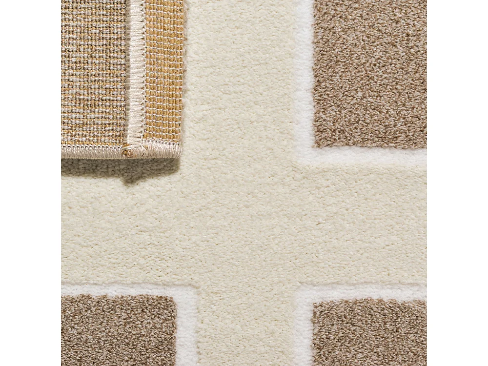 Karo - Tapis contemporain à motif géométrique -  Beige - 200x290cm