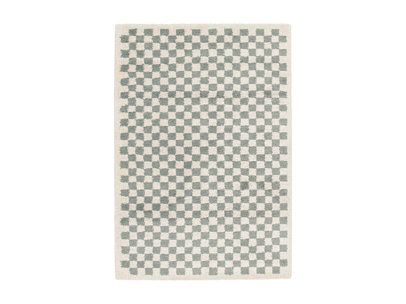 Laria - Tapis damiers -  Bleu - 160x230cm