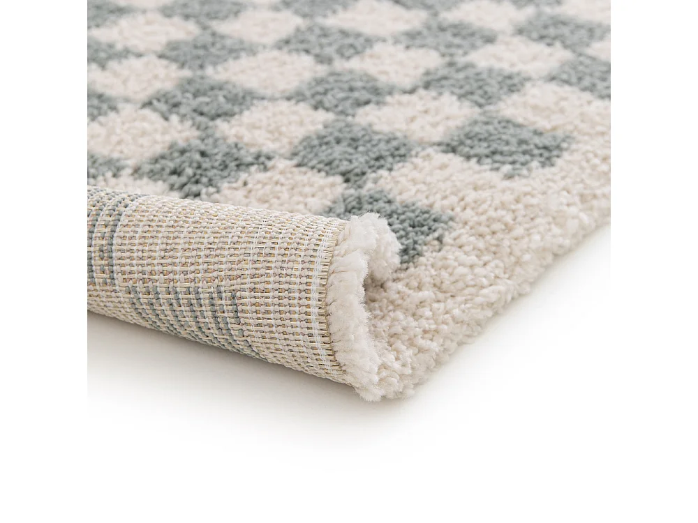 Laria - Tapis damiers -  Bleu - 160x230cm