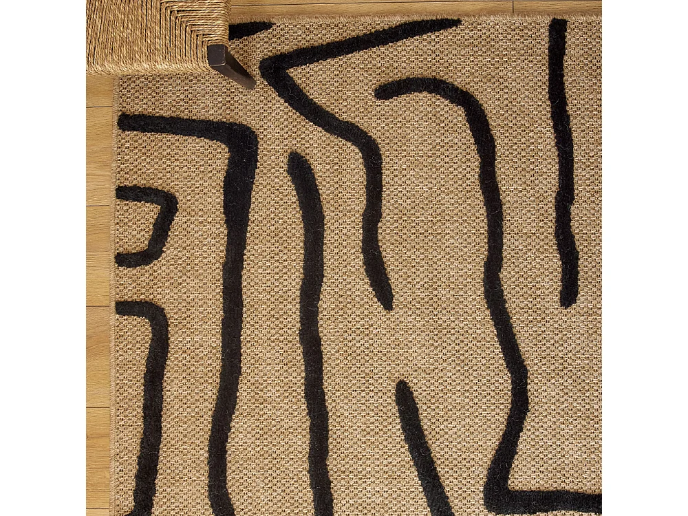 Flux - Tapis bohème -  Noir - 120x160cm