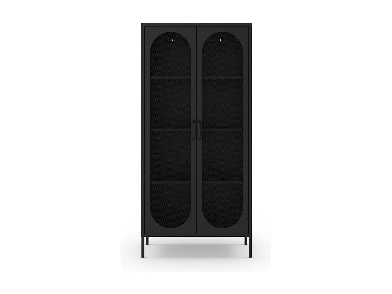 Zio - Vaisselier 2 portes en métal H170cm - Noir
