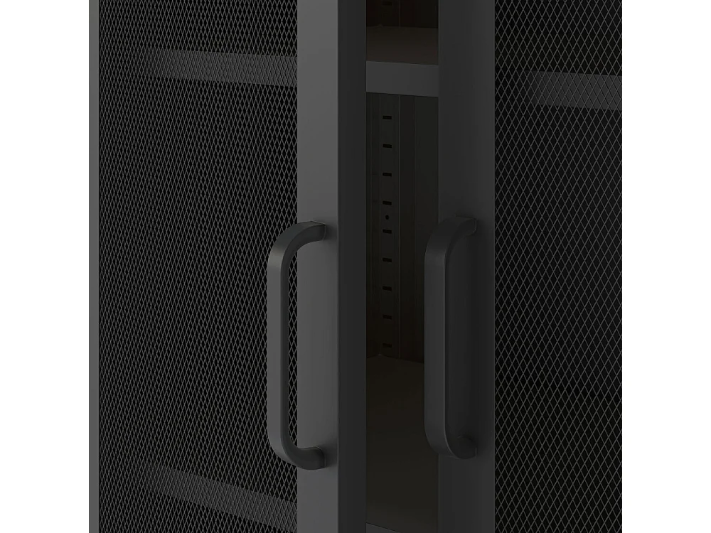 Zio - Vaisselier 2 portes en métal H170cm - Noir