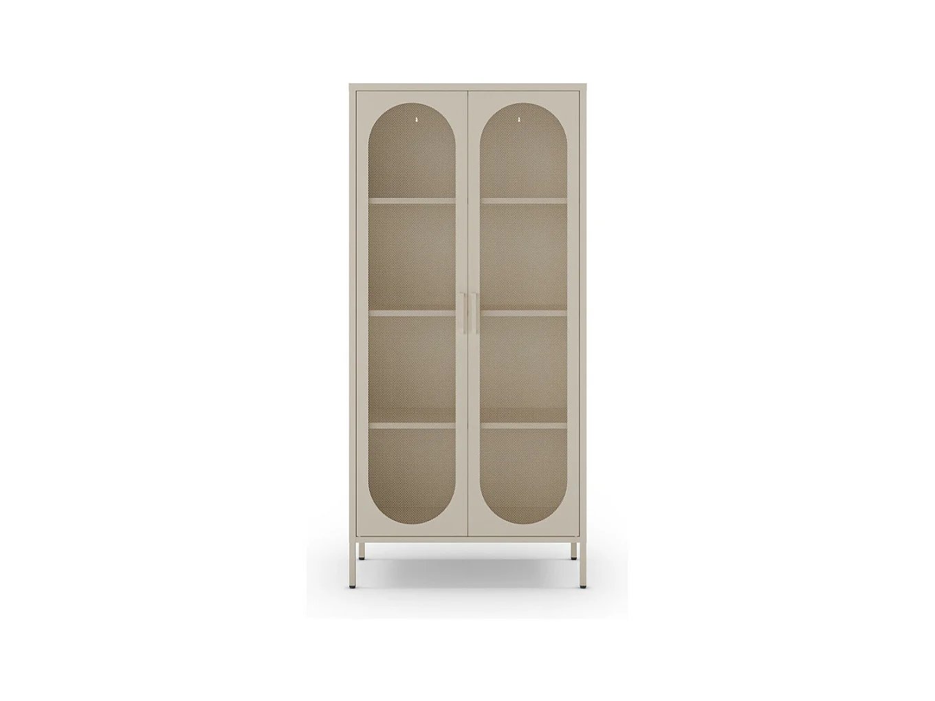 Zio - Vaisselier 2 portes en métal H170cm - Beige