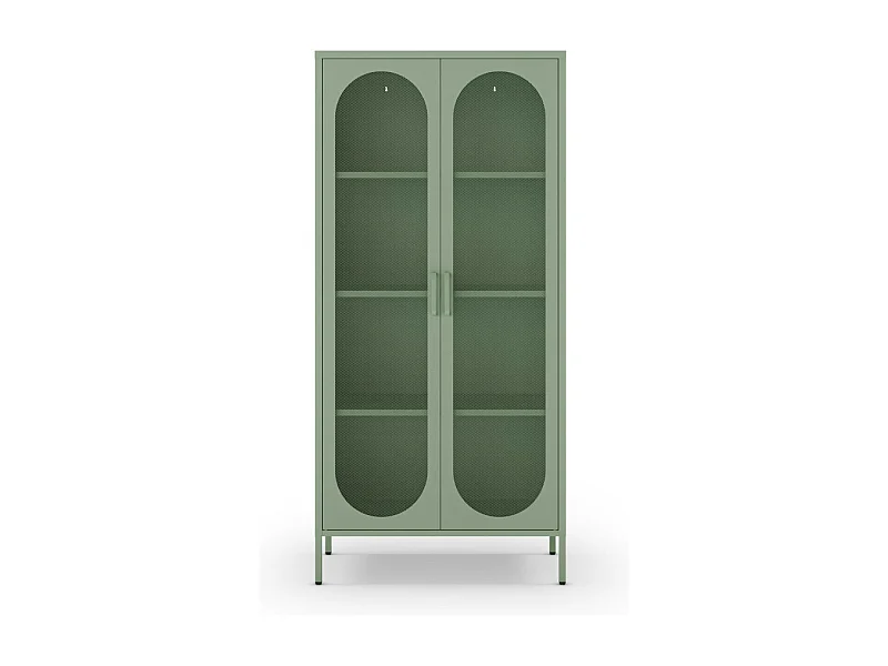 Zio - Vaisselier 2 portes en métal H170cm - Vert menthe