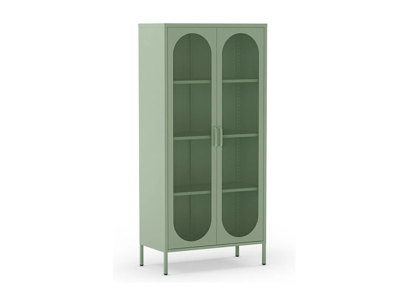 Zio - Vaisselier 2 portes en métal H170cm - Vert menthe