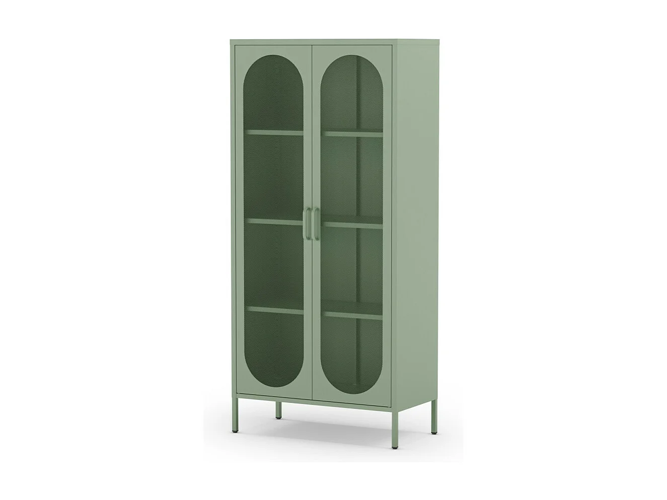 Zio - Vaisselier 2 portes en métal H170cm - Vert menthe
