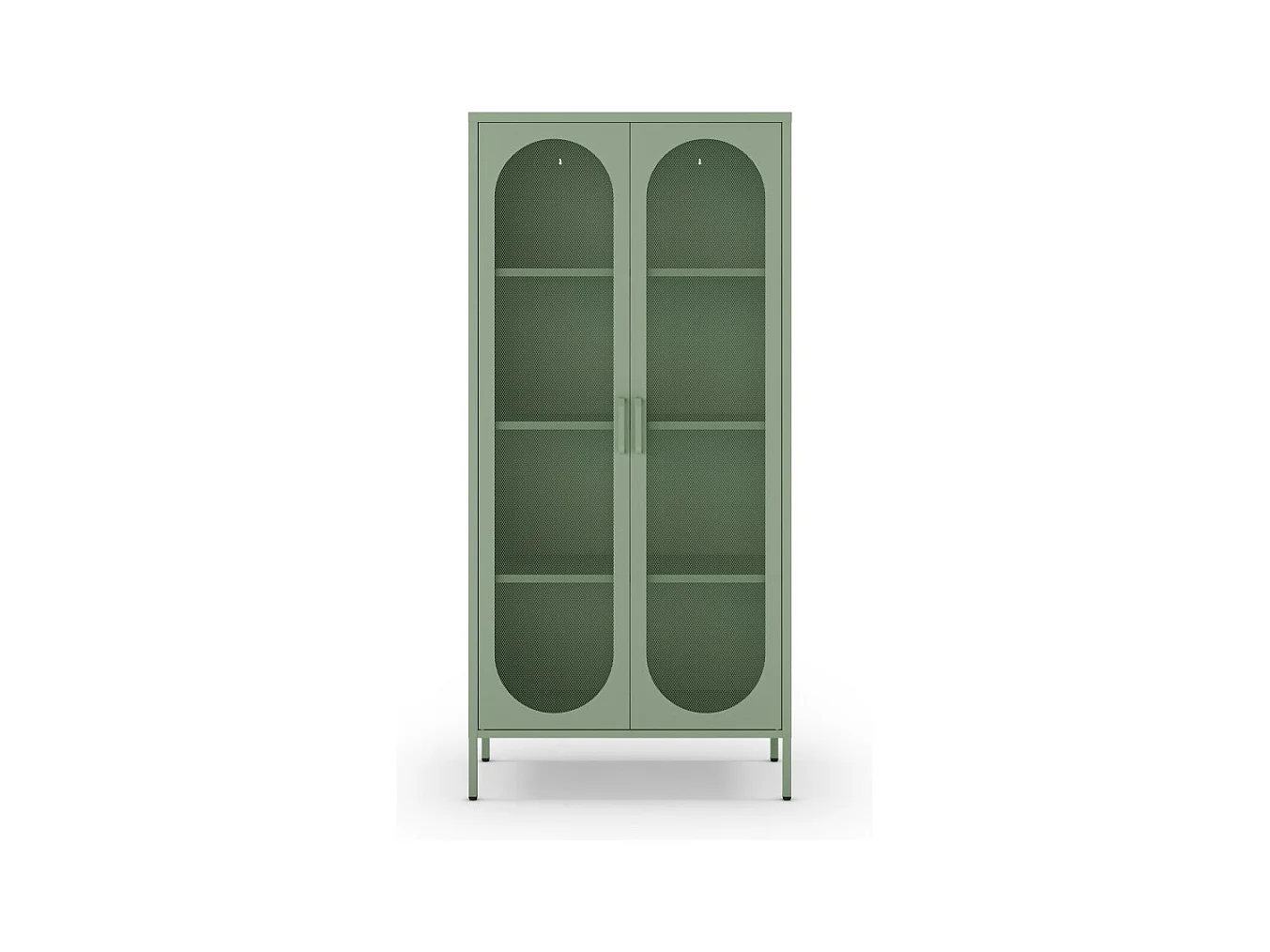 Zio - Vaisselier 2 portes en métal H170cm - Vert menthe