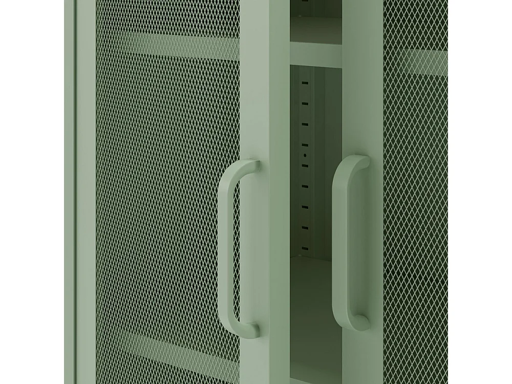 Zio - Vaisselier 2 portes en métal H170cm - Vert menthe