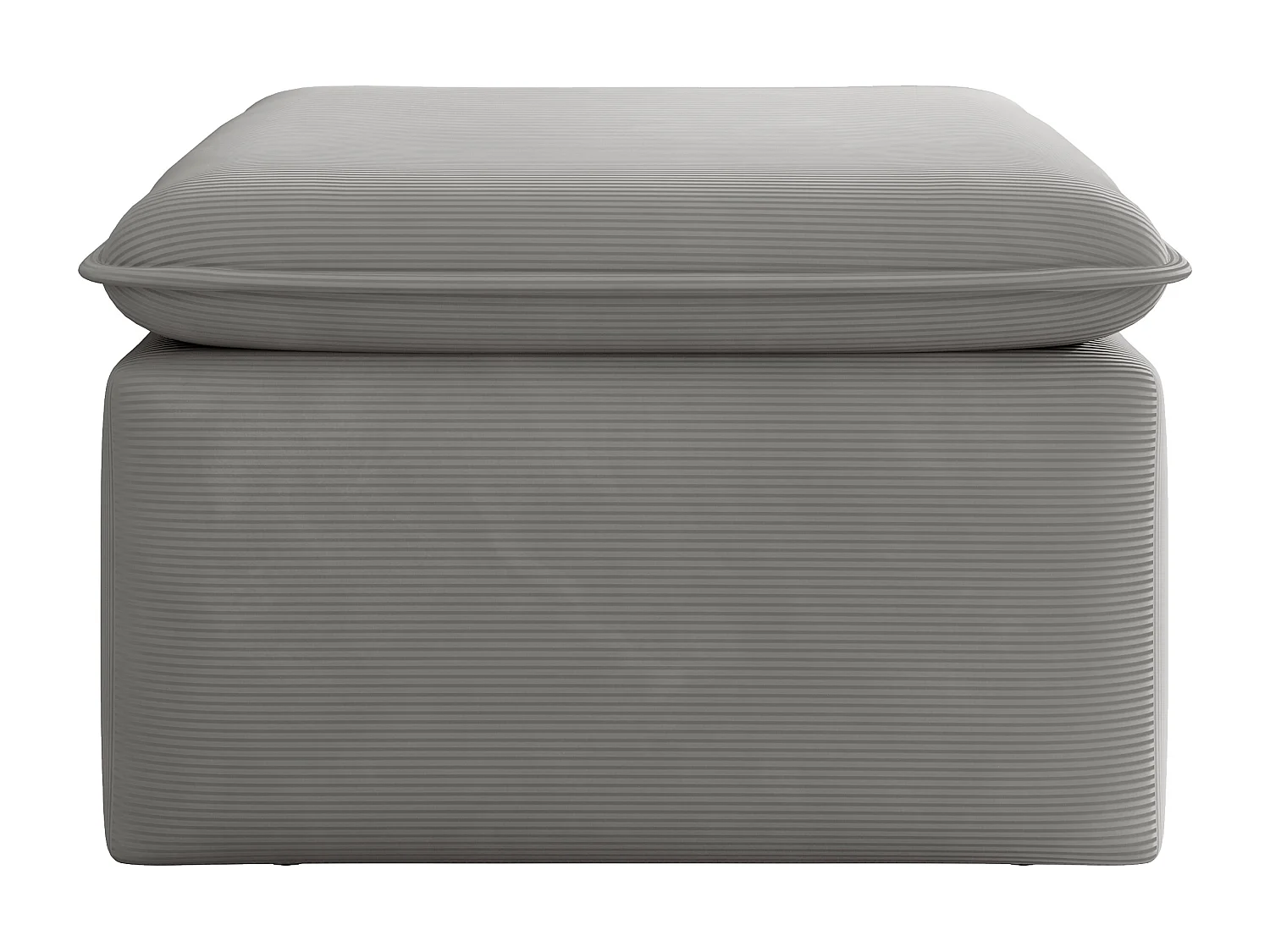 Canapé d'angle droit convertible et pouf en velours côtelé gris clair TEODORA