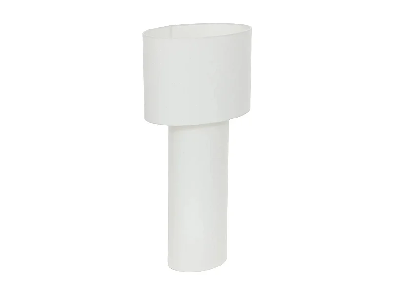 Lampe à poser, lampadaire droit en Polyester et Acier coloris blanc - Longueur 58 x Profondeur 37,5 x Hauteur 115  cm