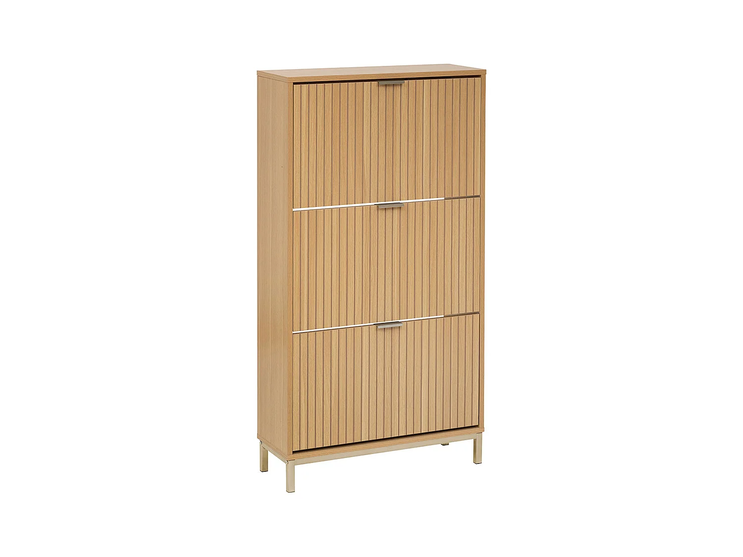 Meuble à chaussures, commode à chaussures avec 3 tiroirs en Melamine/MDF coloris Beige - Longueur 63 x Profondeur 24 x Hauteur 131,5 cm