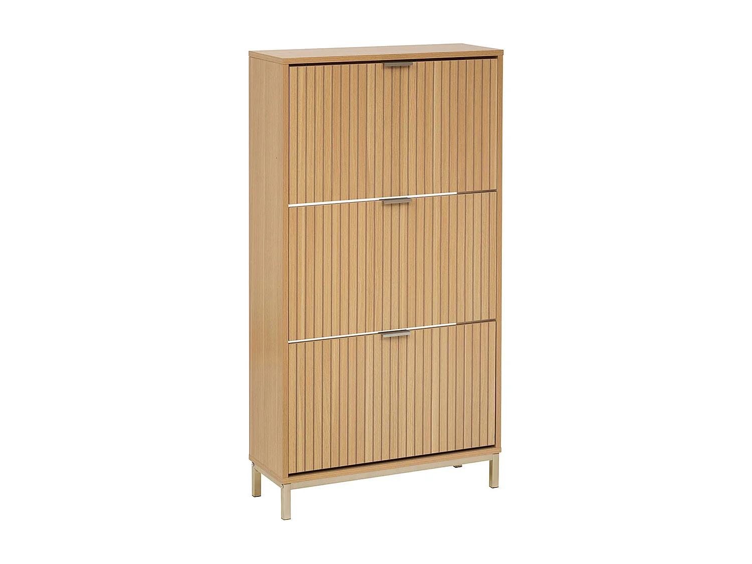Meuble à chaussures, commode à chaussures avec 3 tiroirs en Melamine/MDF coloris Beige - Longueur 63 x Profondeur 24 x Hauteur 131,5 cm