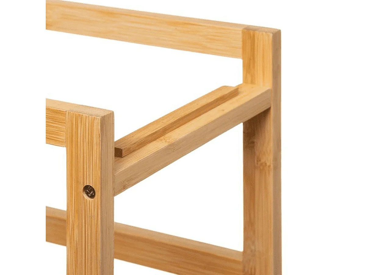 Desserte de cuisine à roulettes en bois et métal coloris noir et beige - Longueur 40,8 x Profondeur 21,7 x Hauteur 83 cm