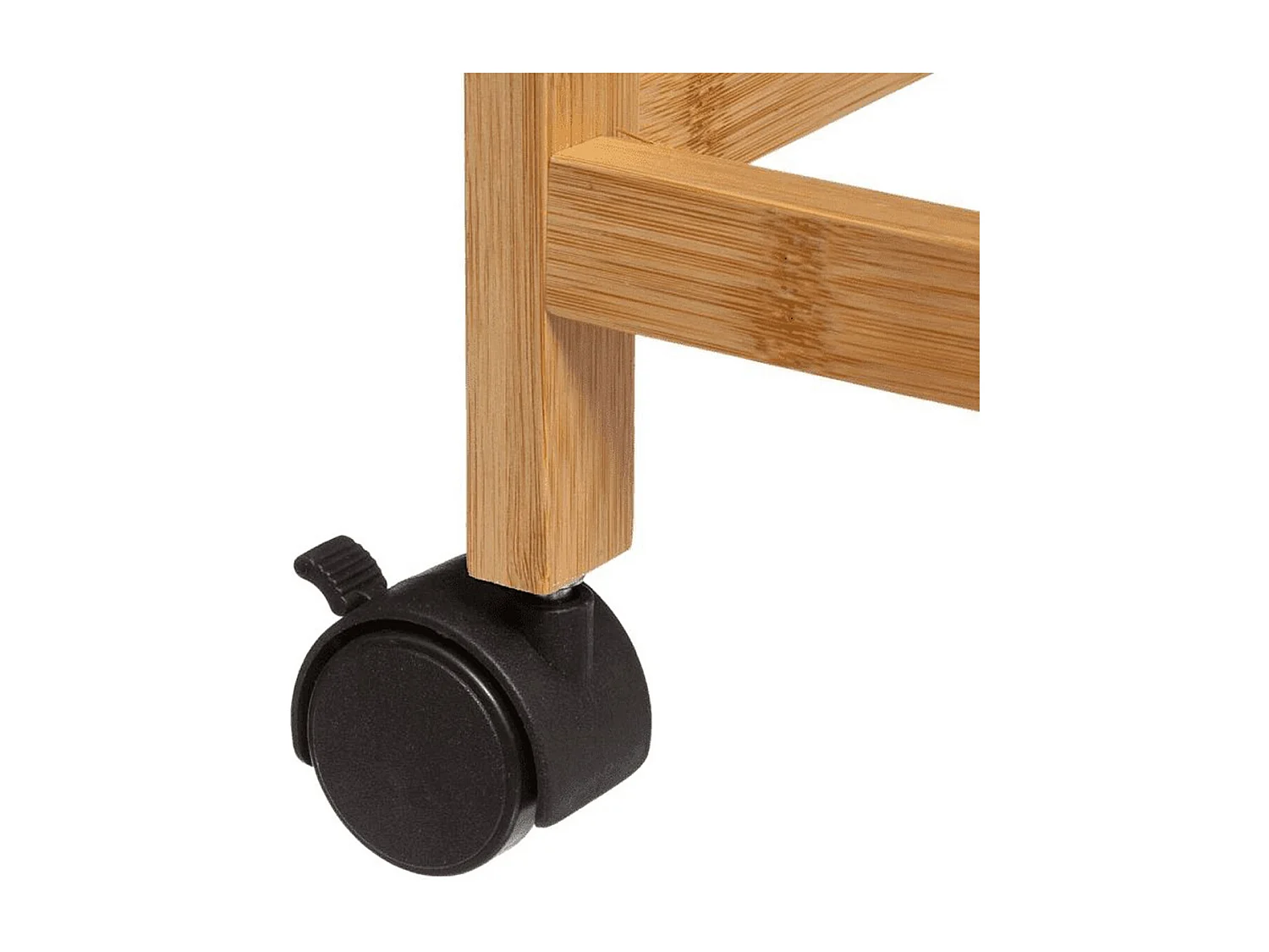 Desserte de cuisine à roulettes en bois et métal coloris noir et beige - Longueur 40,8 x Profondeur 21,7 x Hauteur 83 cm