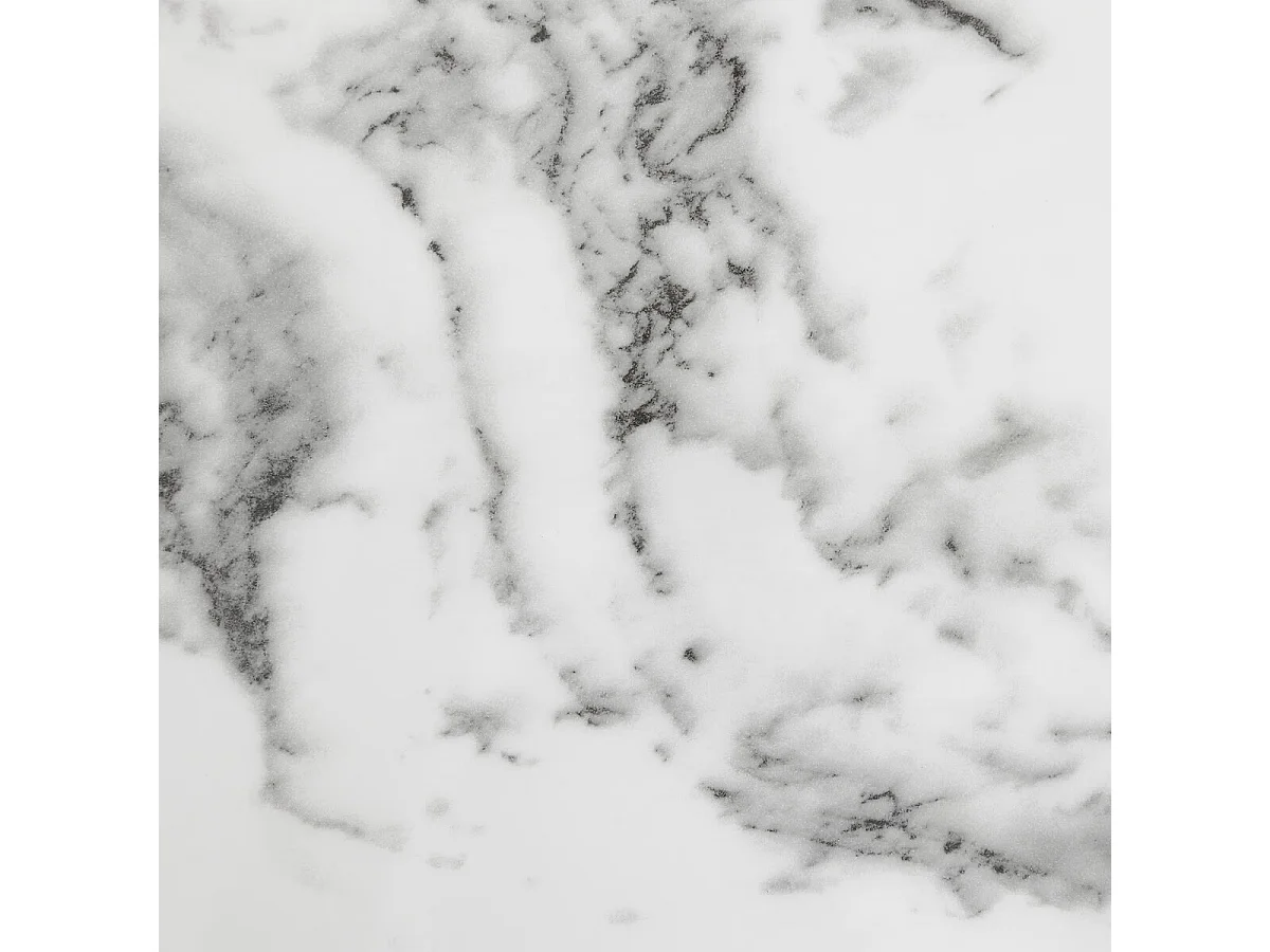 Table basse, Table de salon en verre trempé effet marbre coloris Blanc, noir et fer coloris doré - diamètre 70 x Hauteur 40 cm