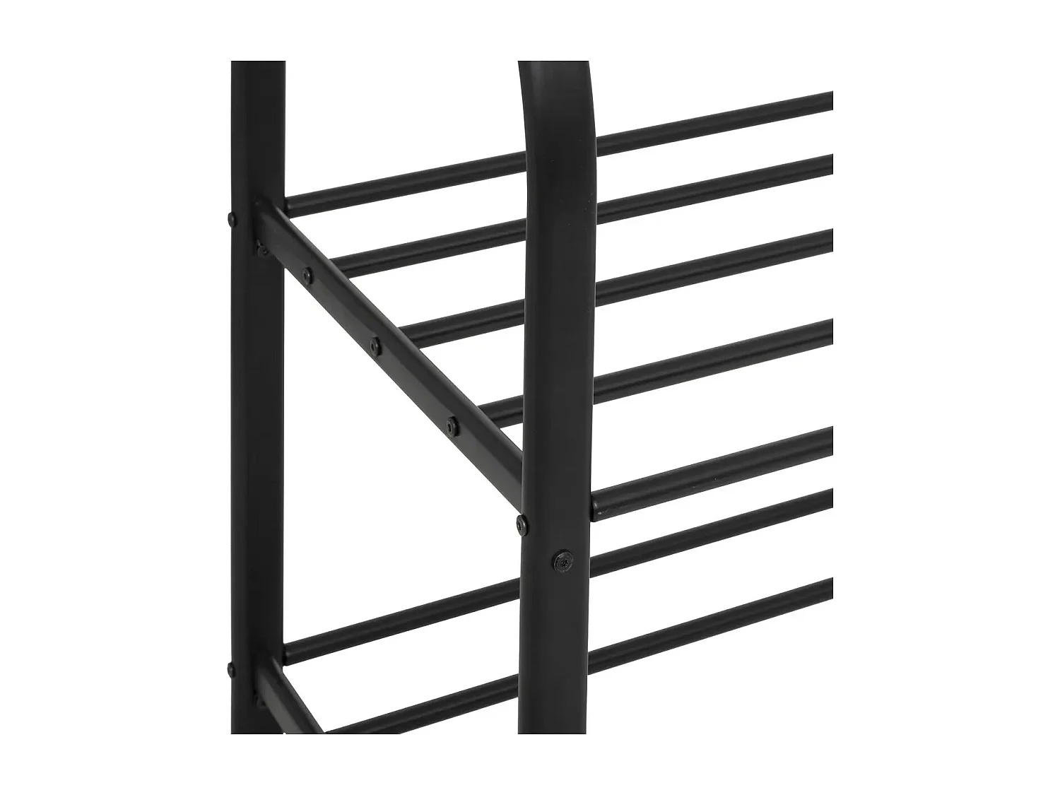 Portant à vêtements avec 2 étagères en métal coloris noir - Longueur 117 x Profondeur 50 x Hauteur 170  cm